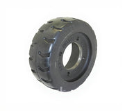 Ruota motrice in gomma piena Ø 256 x 100 mm con flangia a 4 fori