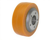 Ruota motrice in poliuretano Ø 215 x 75 mm bombata con flangia a 5 fori